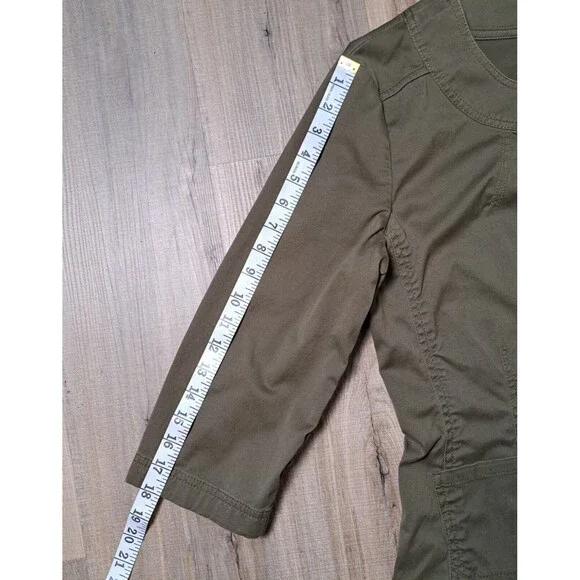 J Jill Jacket Size 14 Lightweight Stretch Olive Green Elevated Casual Chic - Picture 7 of 8
